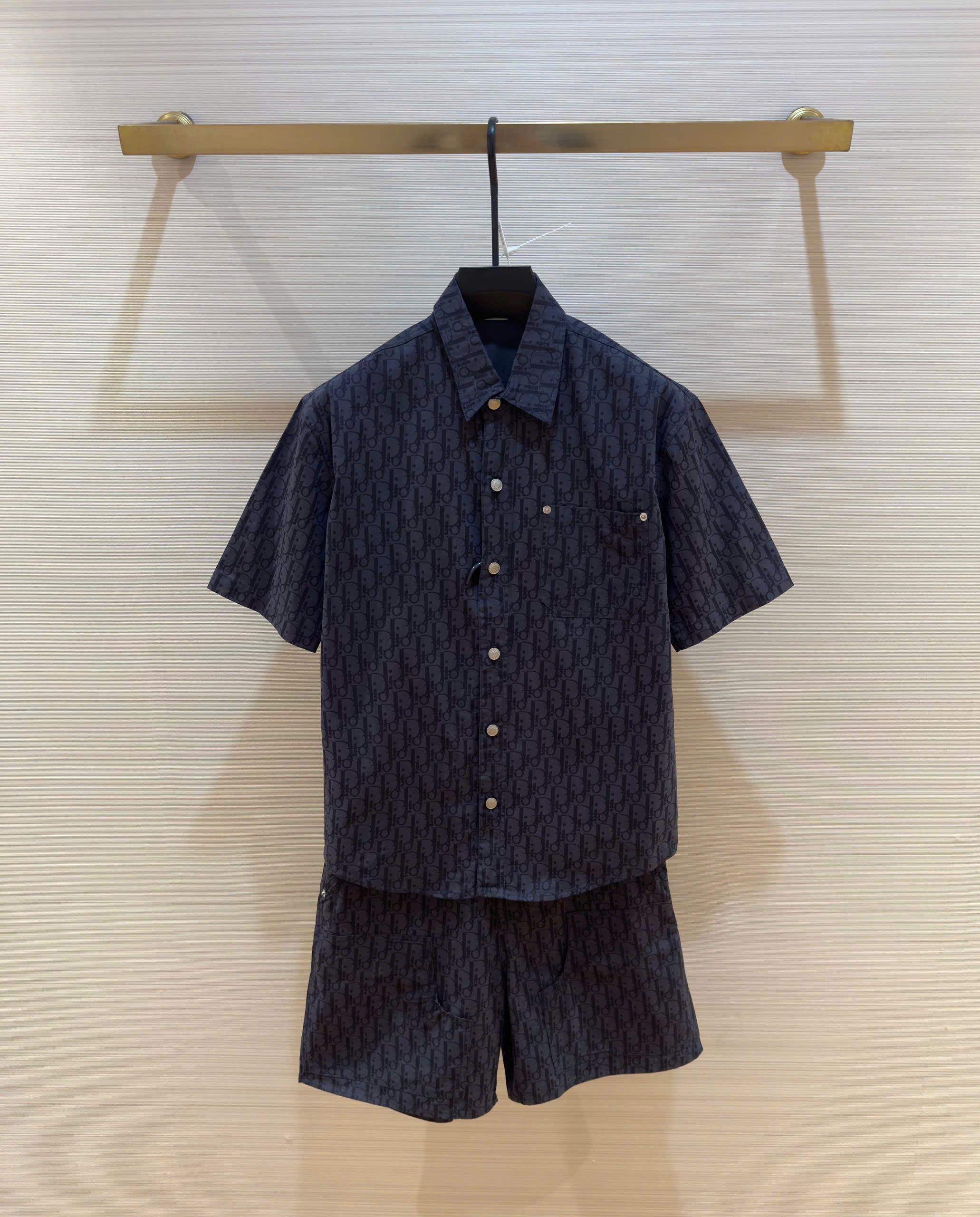 Bộ, Set hè Jean Dior CD Xanh than họa tiết logo chữ full Like Auth on web DDT