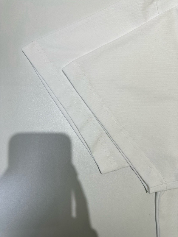 Áo phông T-shirt Balenciaga B Trắng logo chữ 01 Đen viền Xám Like Auth on web VTN