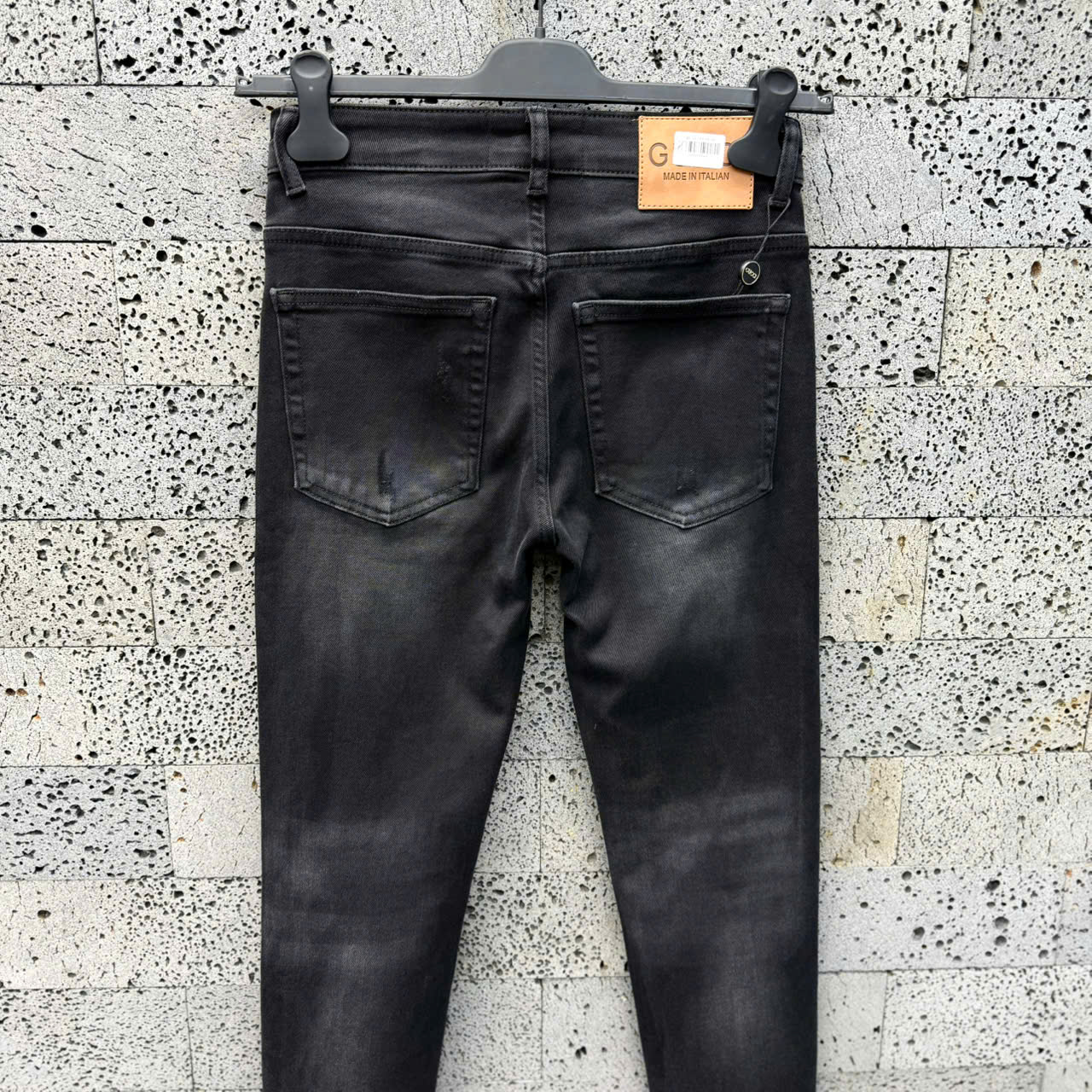 Quần Jean Gucci GC Đen bạc rách xước móc tag túi Like Auth NV