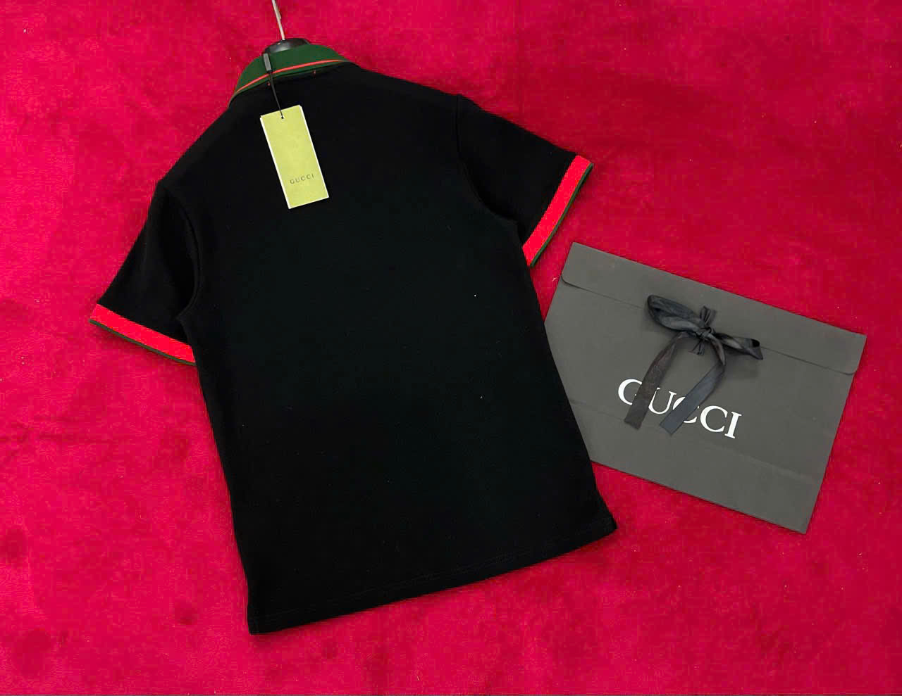 Áo polo Gucci GC phối màu cổ viền tay túi ngực logo GG thêu Like Auth 1-1 on web NV