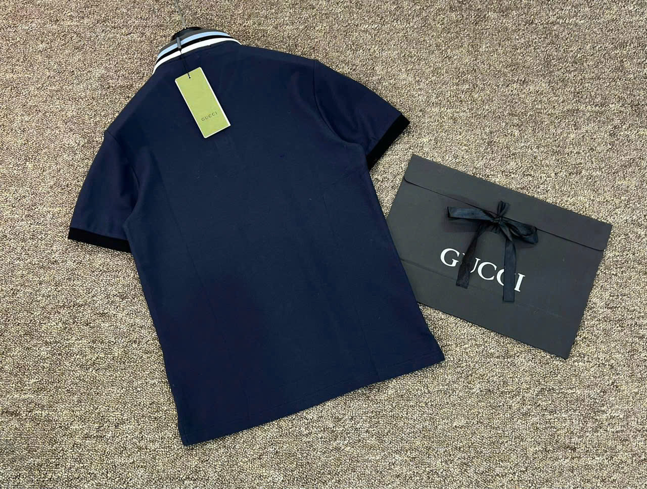Áo polo Gucci GC phối kẻ sọc màu cổ Like Auth 1-1 on web NV