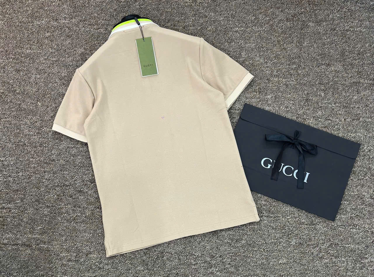 Áo polo Gucci GC phối kẻ sọc màu cổ Like Auth 1-1 on web NV
