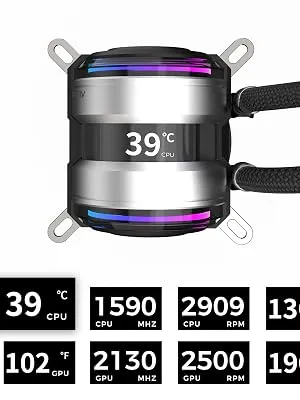 ALSEYE Infinity i240 CPU Liquid Cooler (Black) overview 3