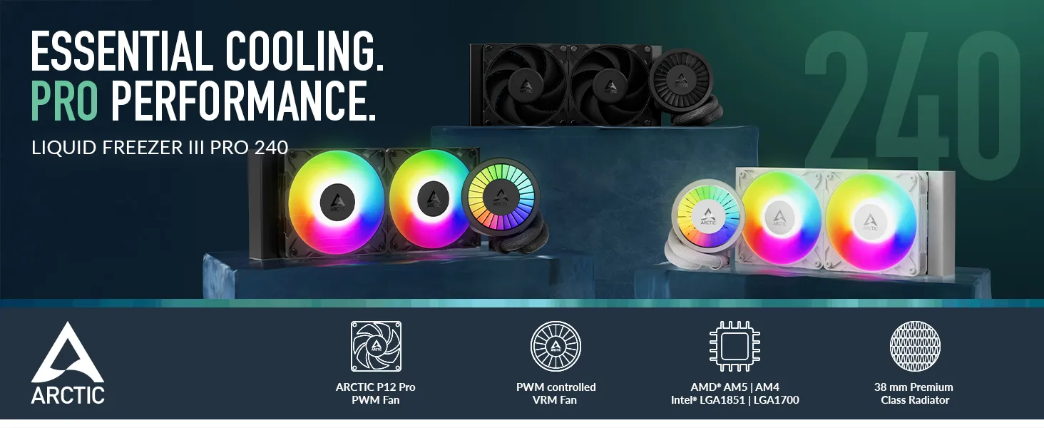 ARCTIC Liquid Freezer III Pro 240 AIO CPU Cooler (Black) overview 1