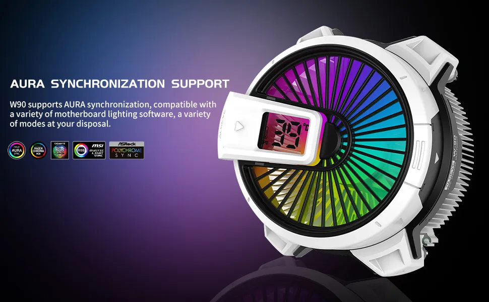 Alseye Warrior W90 ARGB 40mm CPU Air Cooler (For AMD AM4/AM5 Sockets) overview 2