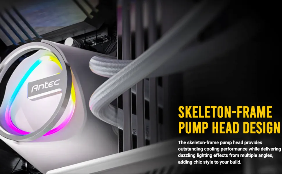 Antec Skeleton 360 ARGB Liquid Cooler (White) overview 2