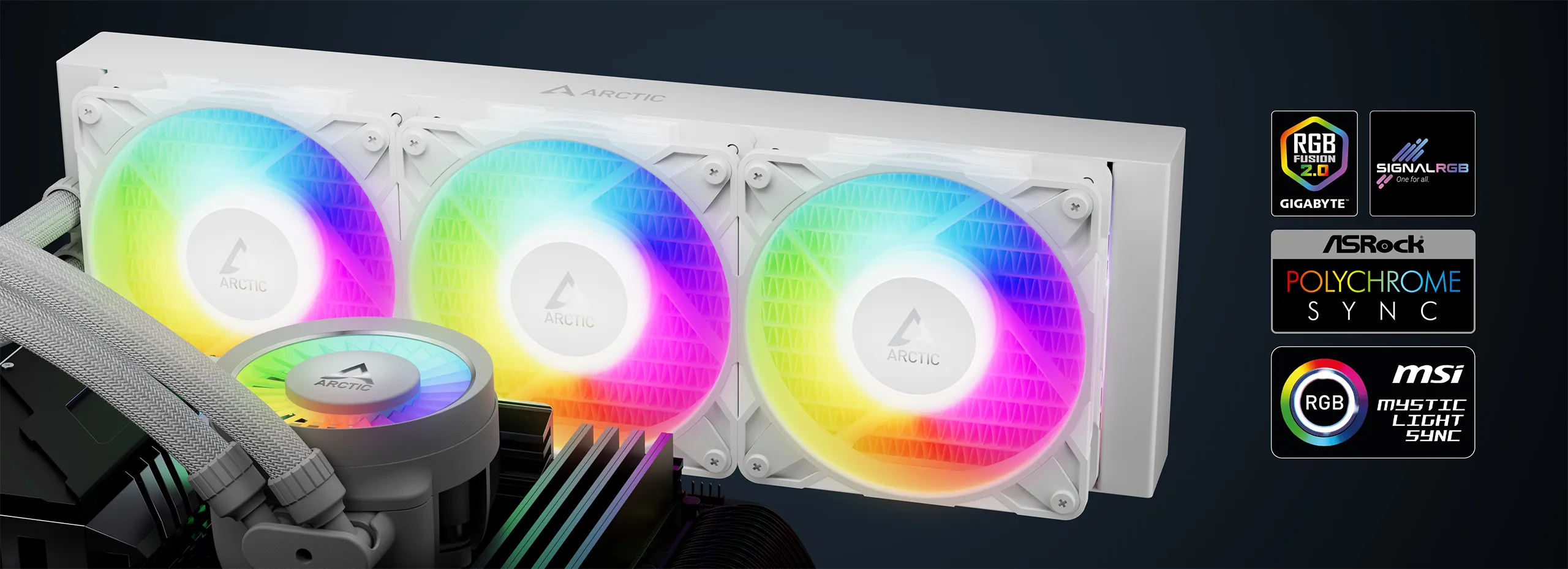 Arctic Liquid Freezer III Pro 360 A-RGB Liquid CPU Cooler (White) overview 4