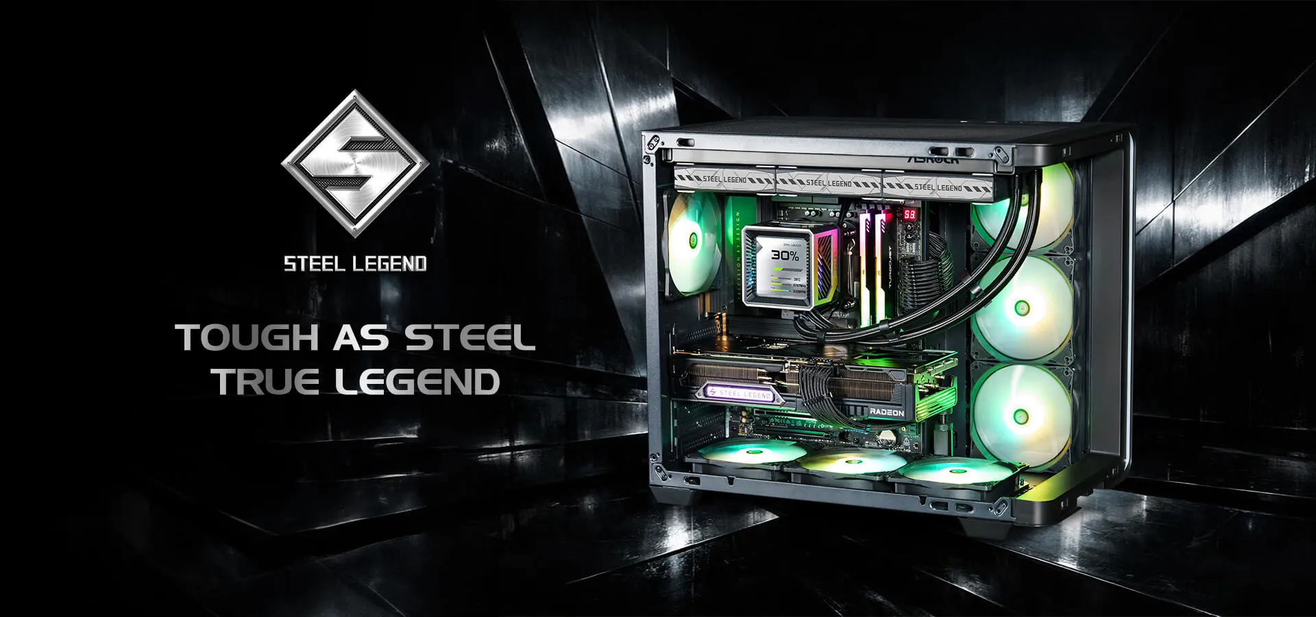 Asrock Steel Legend 360 LCD Liquid Cooler (Black) overview 1