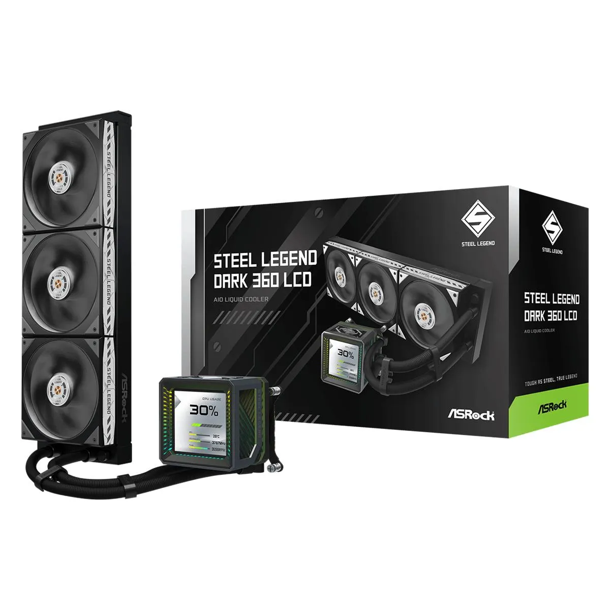 Asrock Steel Legend 360 LCD Liquid Cooler (Black)