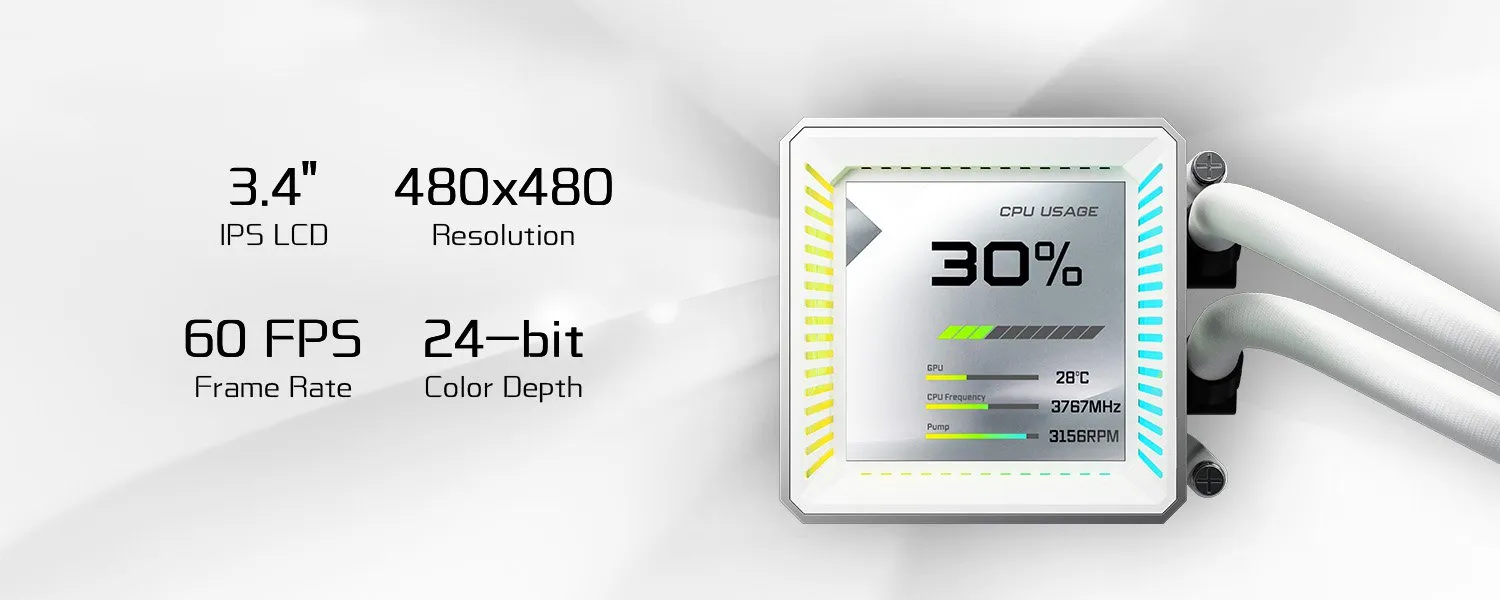 Asrock Steel Legend 360 LCD Liquid Cooler (White) overview 2