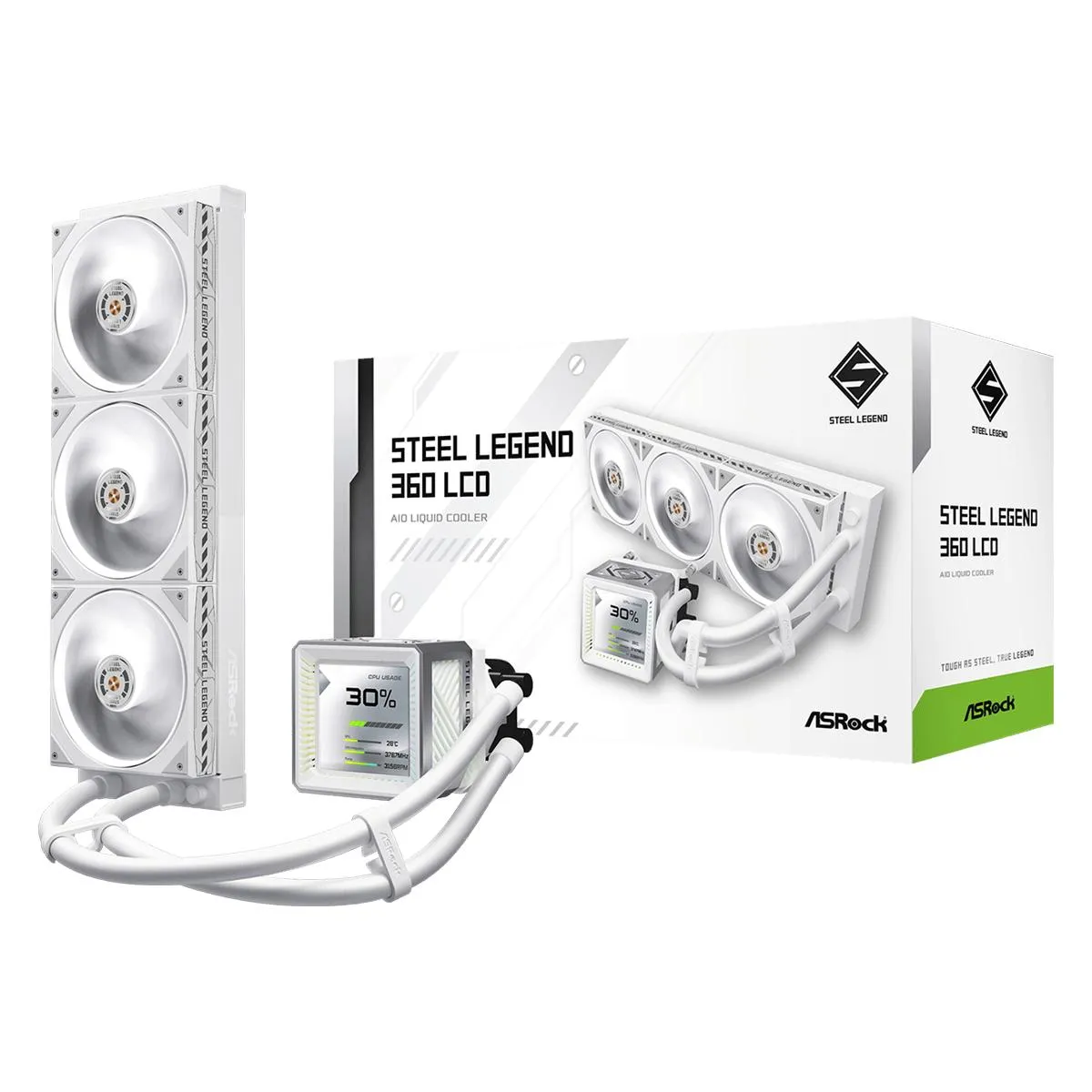 Asrock Steel Legend 360 LCD Liquid Cooler (White)