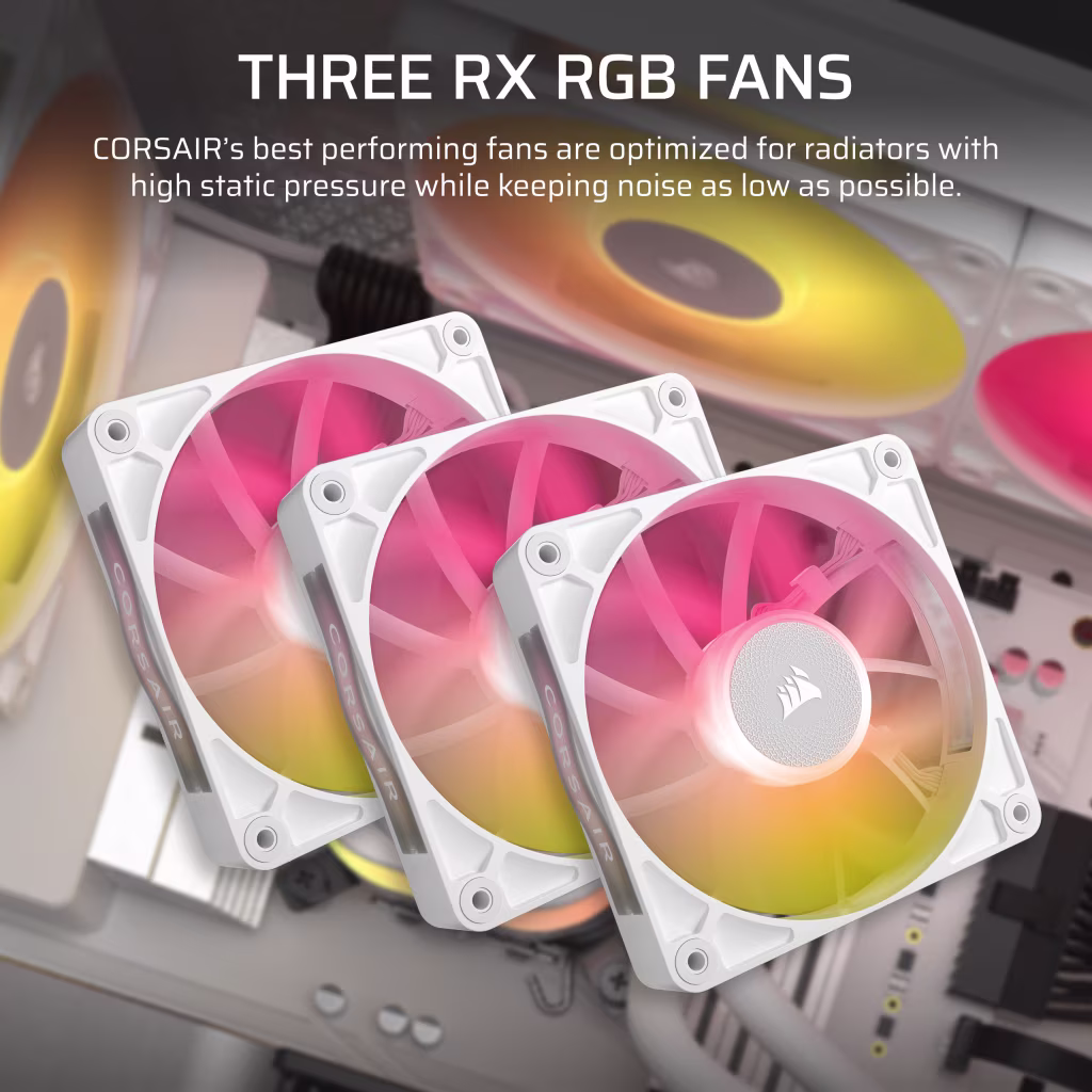 CORSAIR iCUE LINK Titan 360 RX RGB Liquid CPU Cooler (White) overview 2