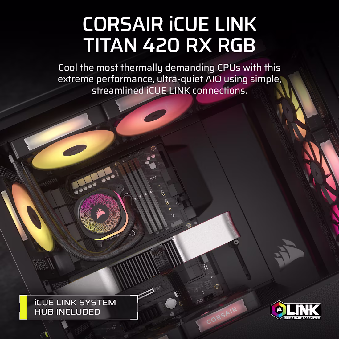 CORSAIR iCUE LINK Titan 420 RX RGB CPU Liquid Cooler overview 1