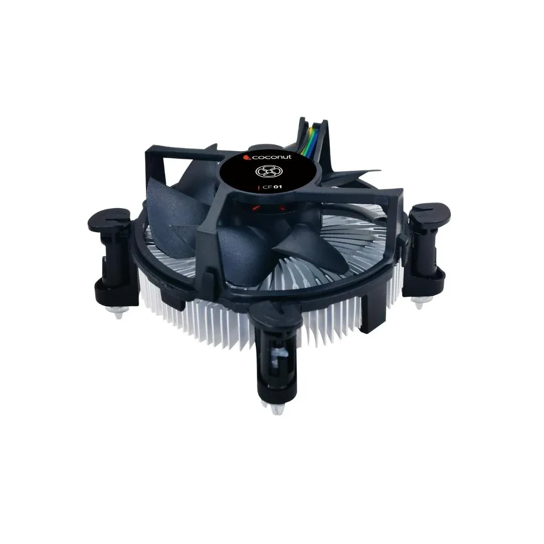 Coconut CF02 Cooler Fan, Clip Type, 170gms Silver Coated Base|Supports 775/115x/1200 overview 1