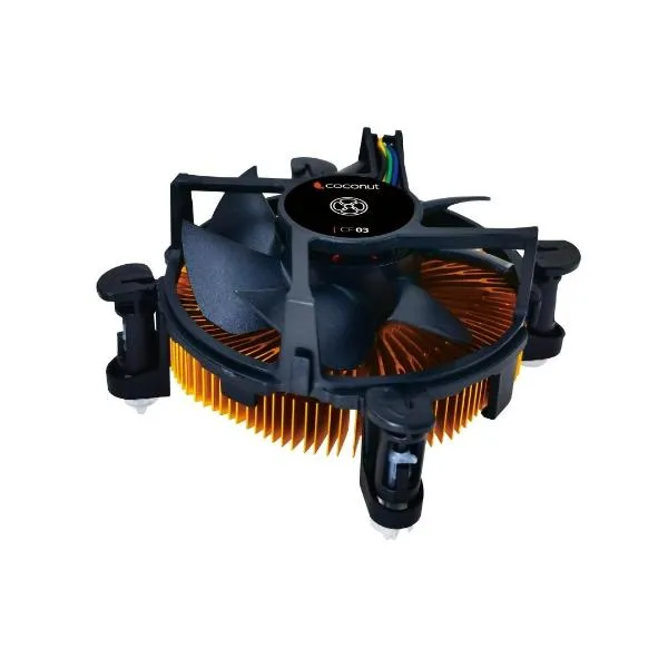 Coconut CF03 Cooler Fan, Clip Type, 170gms Copper Coated Base|Supports 775/115x/1200