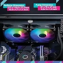 Cooler Master MasterLiquid 240L Core 240mm ARGB CPU Liquid Cooler (Black) overview 9