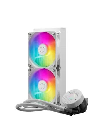 Cooler Master MasterLiquid 240L Core ARGB CPU Liquid Cooler (White) overview 2