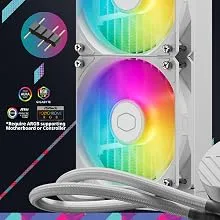 Cooler Master MasterLiquid 240L Core ARGB CPU Liquid Cooler (White) overview 8