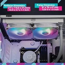 Cooler Master MasterLiquid 240L Core ARGB CPU Liquid Cooler (White) overview 9