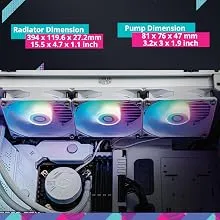 Cooler Master MasterLiquid 360L Core ARGB 360mm CPU Liquid Cooler (White) overview 9