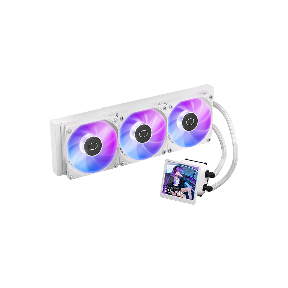 Cooler Master MasterLiquid Core LCD 360 Liquid Cooler (White)