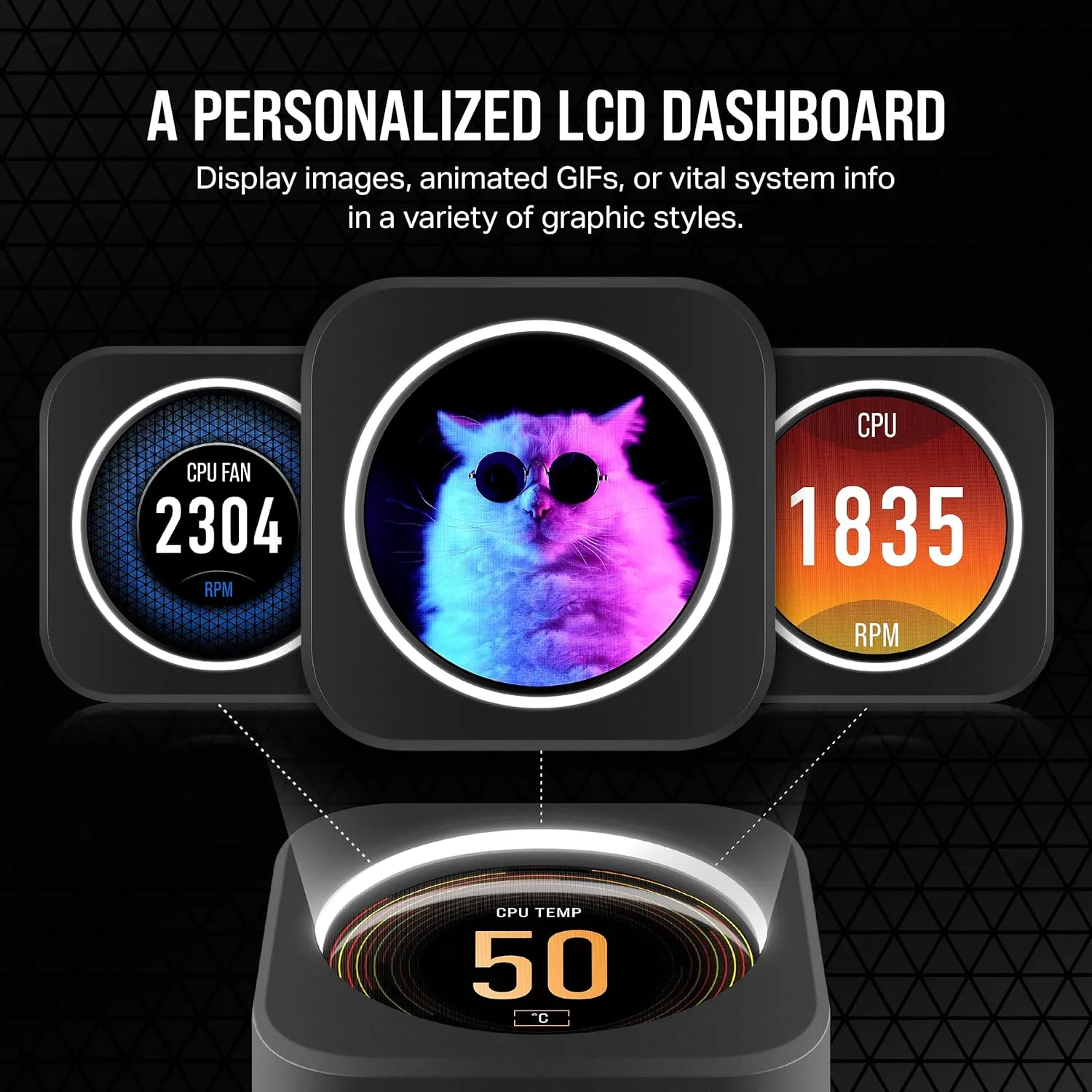 Corsair ICUE H150i Elite LCD XT Display RGB Black All In One 360mm CPU Liquid Cooler overview 2