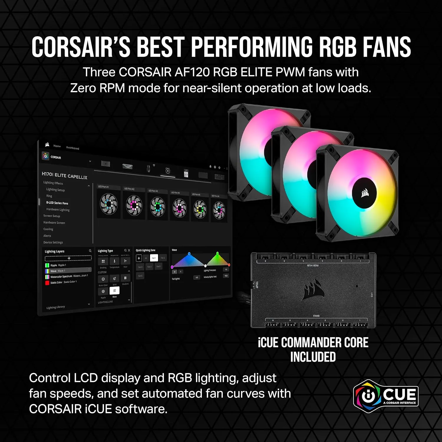 Corsair ICUE H150i Elite LCD XT Display RGB Black All In One 360mm CPU Liquid Cooler overview 4