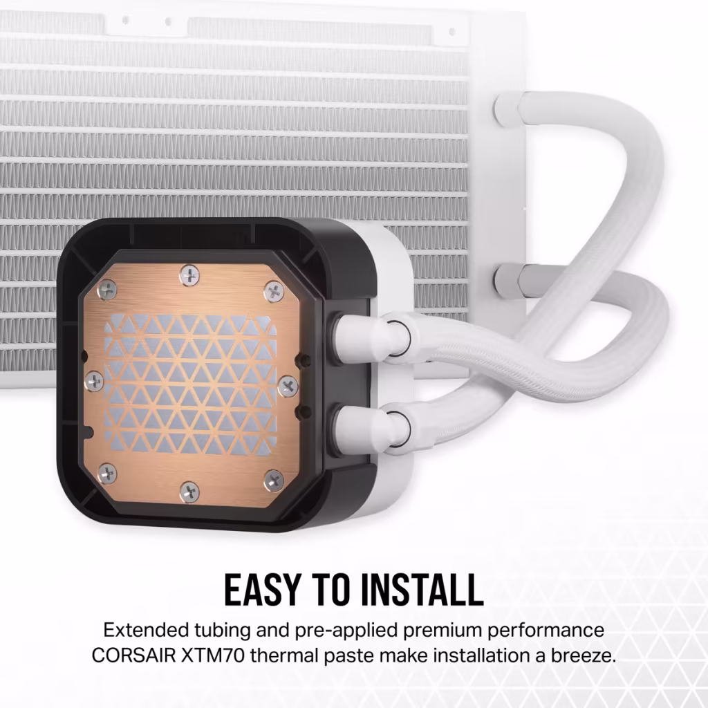 Corsair ICUE H150i Elite LCD XT Display RGB White All In One 360mm CPU Liquid Cooler overview 5