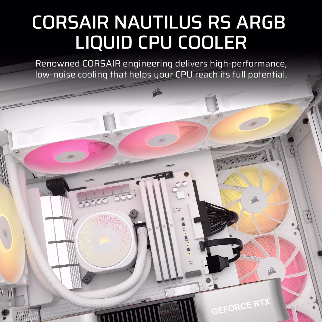 Corsair Nautilus 360 RS ARGB CPU Liquid Cooler (White) overview 1