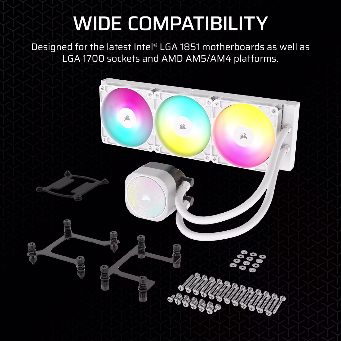 Corsair Nautilus 360 RS ARGB CPU Liquid Cooler (White) overview 6