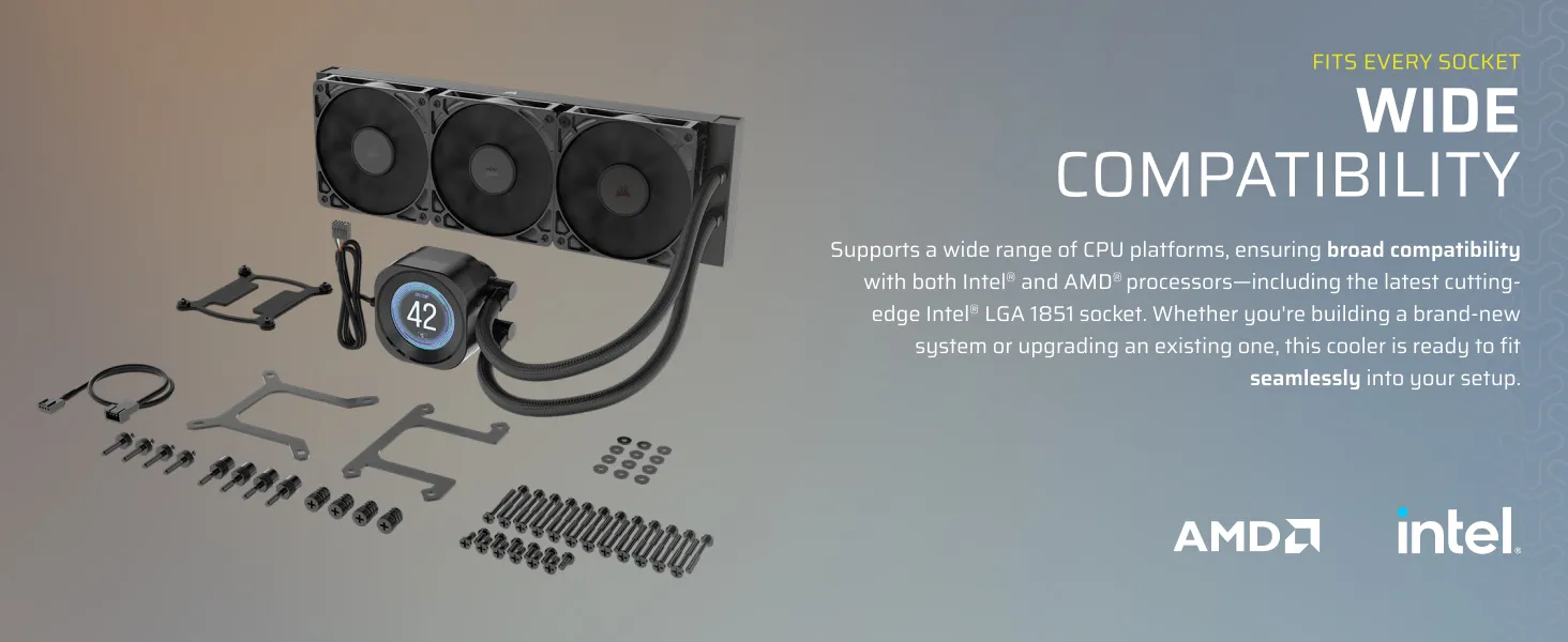 Corsair Nautilus 360 RS LCD Liquid CPU Cooler (Black) overview 10
