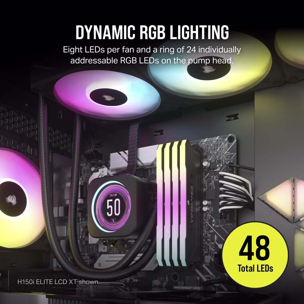 Corsair iCUE H170i Elite LCD XT Display 420mm CPU Liquid Cooler (Black) overview 4