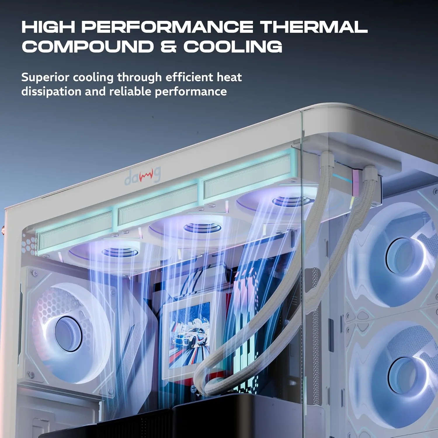 Dawg L360 AIO ARGB 360mm CPU Liquid Cooler (White) overview 3