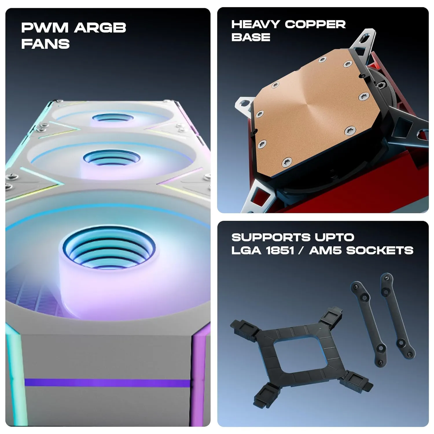 Dawg L360 AIO ARGB 360mm CPU Liquid Cooler (White) overview 6