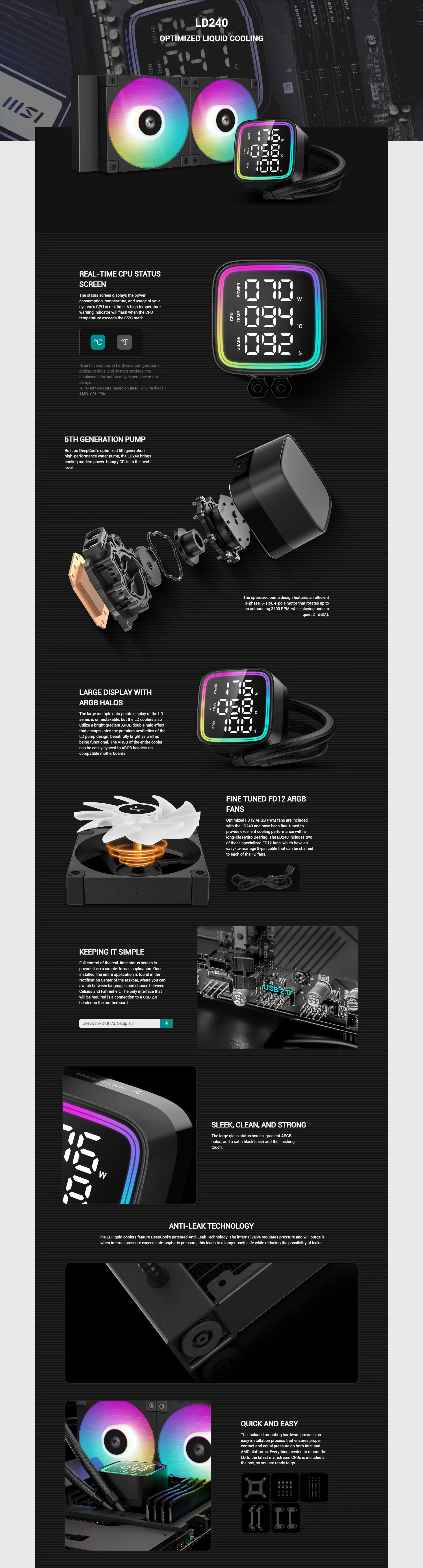 DeepCool LD240 Optimized 240mm Liquid CPU Cooler overview 1