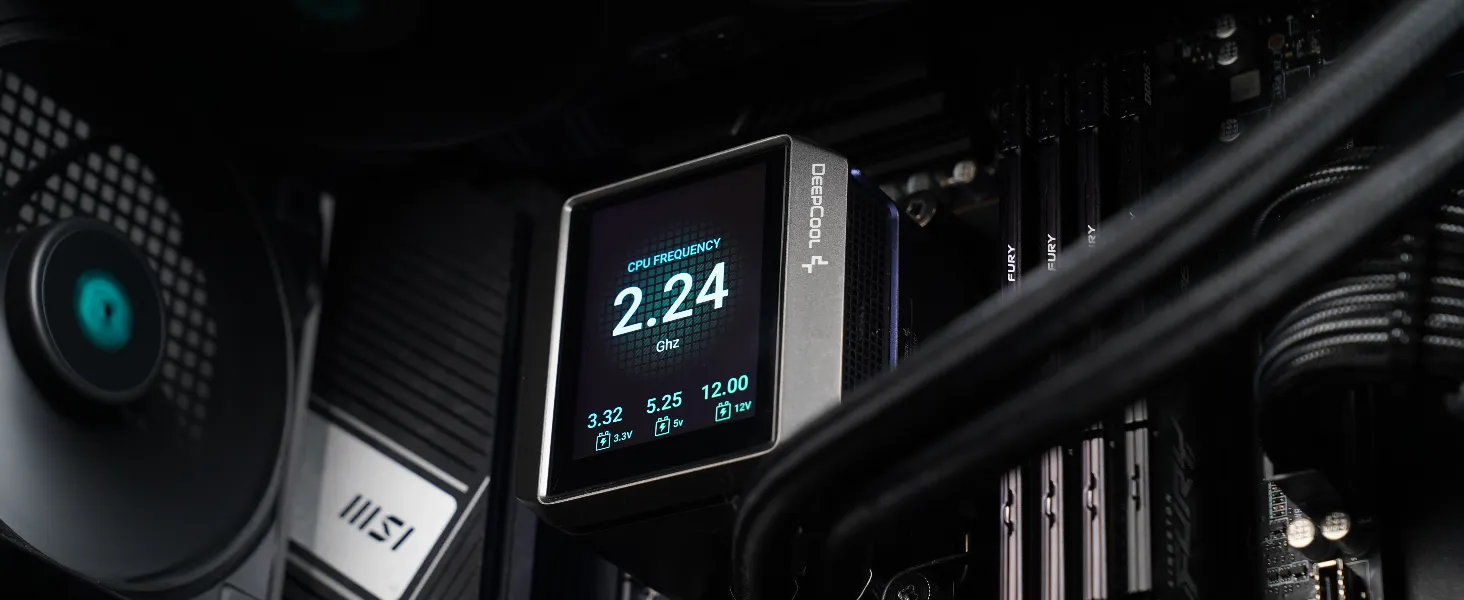 DeepCool MYSTIQUE 240 LCD Liquid Cooler (Black) overview 1