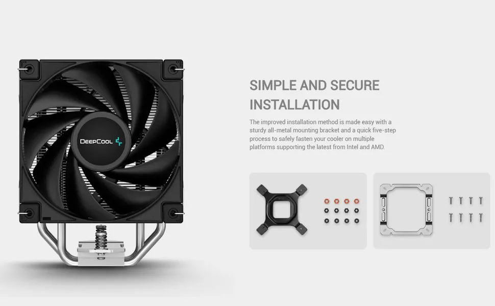 Deepcool AK400 CPU Air Cooler - Black overview 5