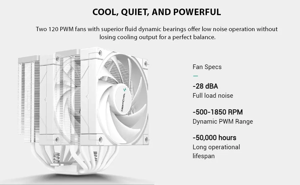 Deepcool AK620 CPU Air Cooler (White) overview 2