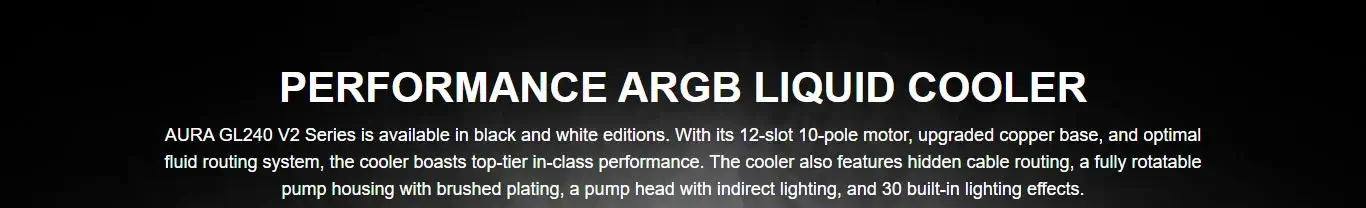 Gamdias Aura GL240 V2 WH ARGB CPU Liquid Cooler (White) overview 1