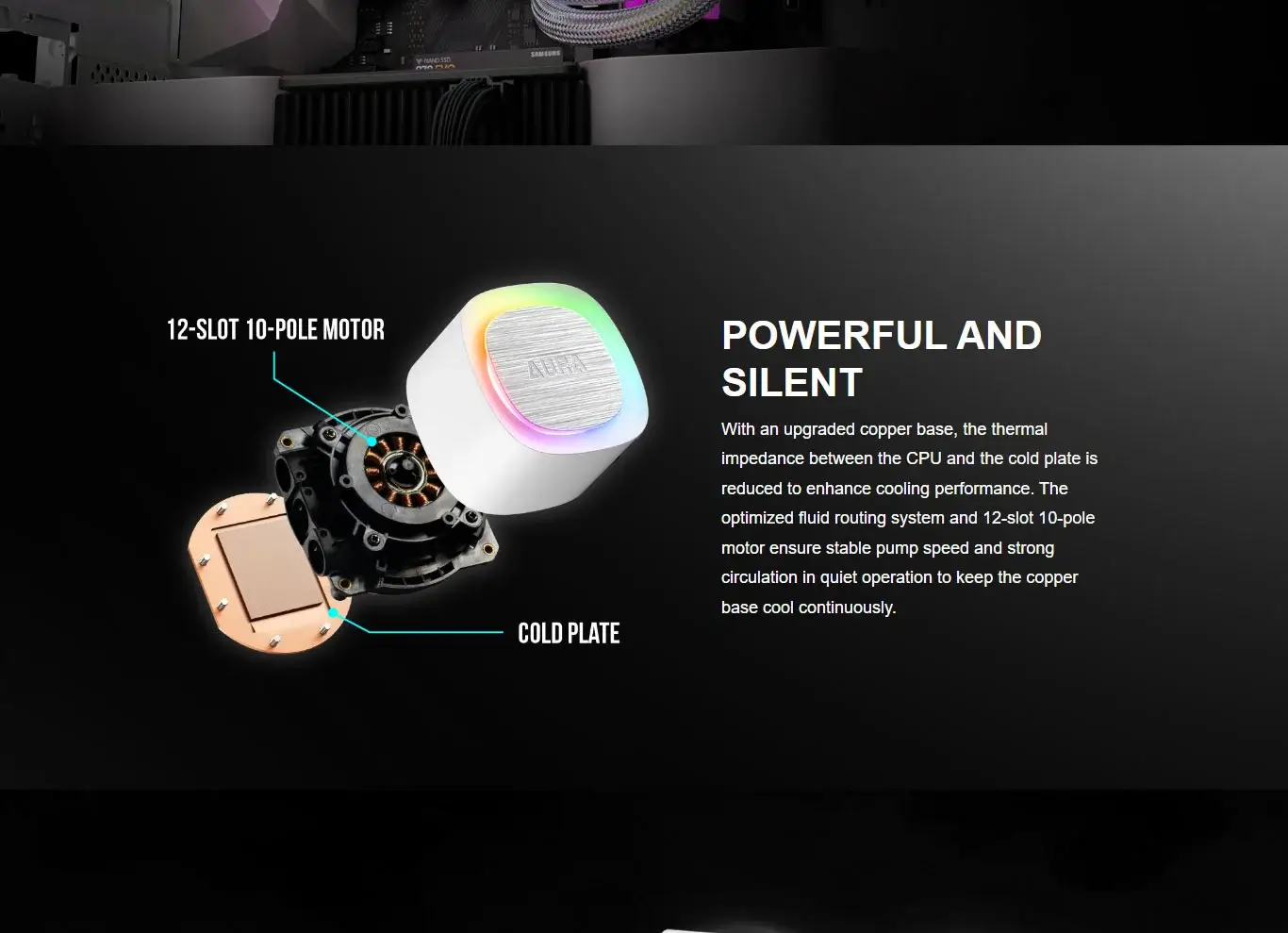 Gamdias Aura GL240 V2 WH ARGB CPU Liquid Cooler (White) overview 3