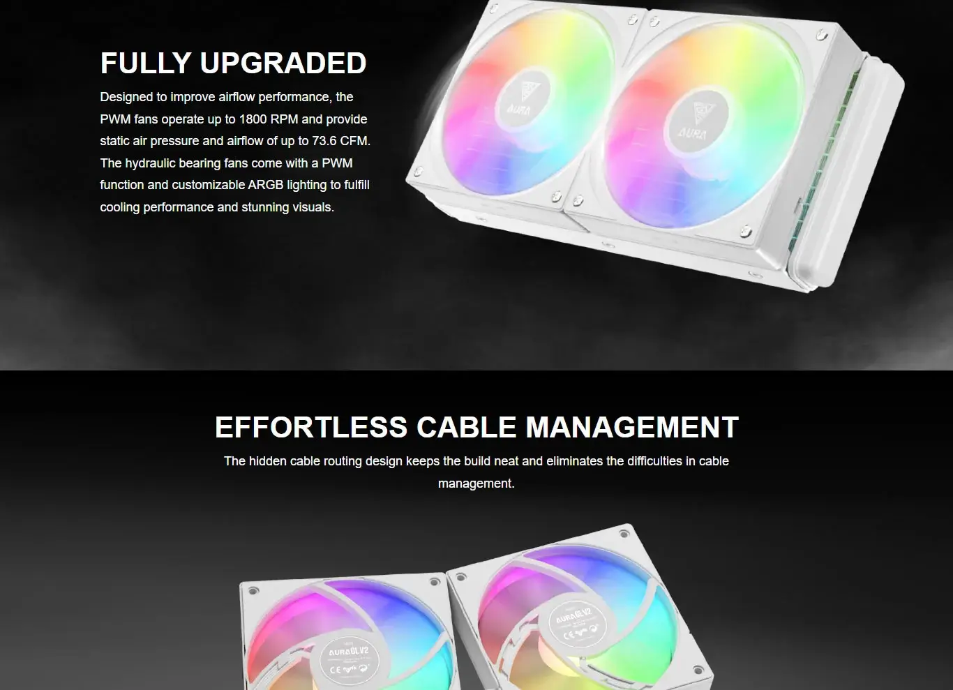 Gamdias Aura GL240 V2 WH ARGB CPU Liquid Cooler (White) overview 4