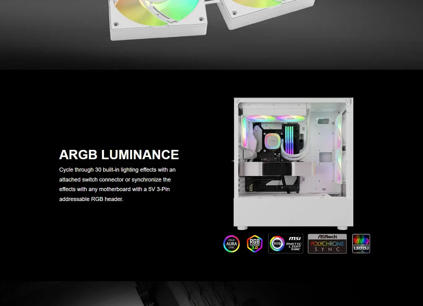 Gamdias Aura GL240 V2 WH ARGB CPU Liquid Cooler (White) overview 5