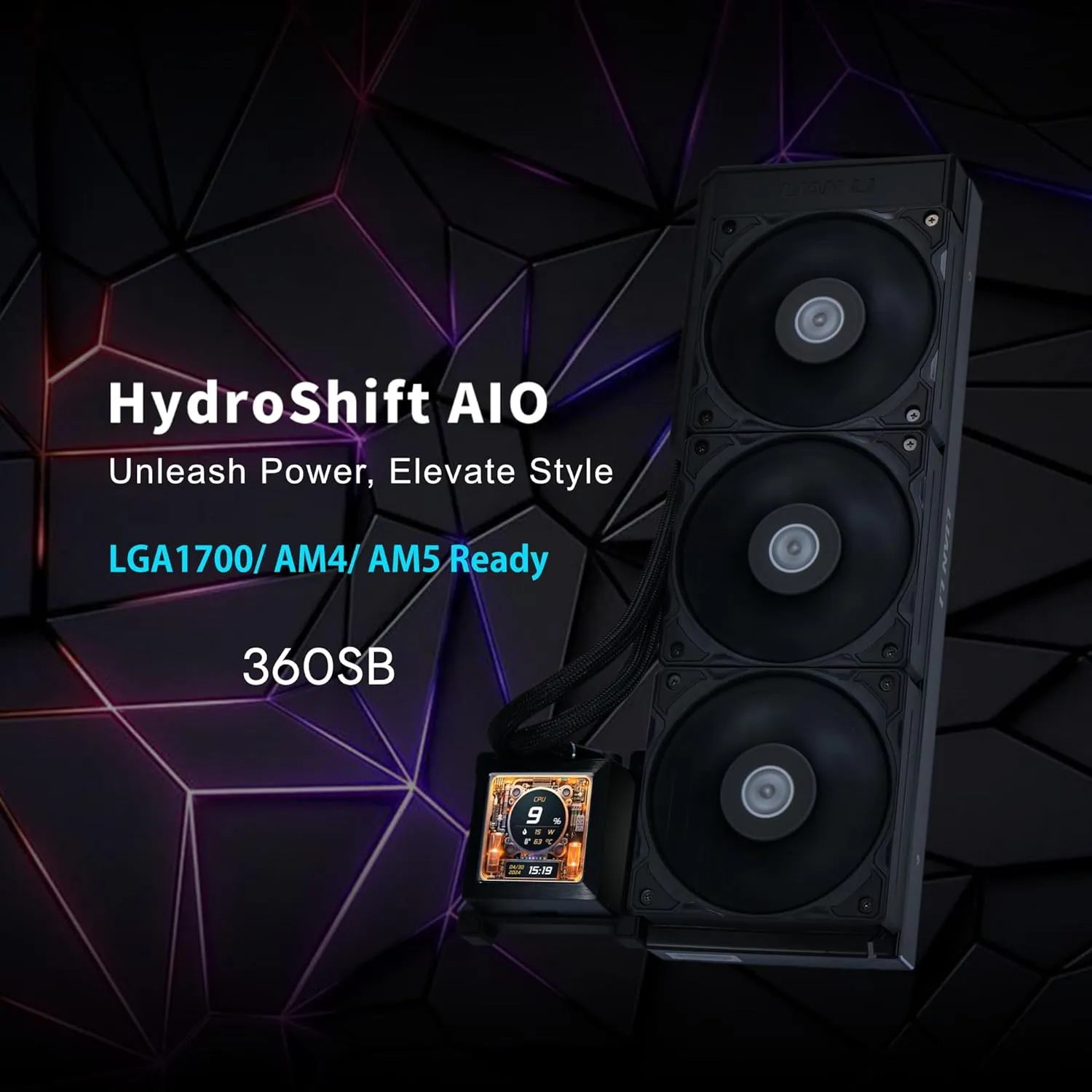 Lian Li HydroShift LCD 360S AIO Cooler (Black) overview 1