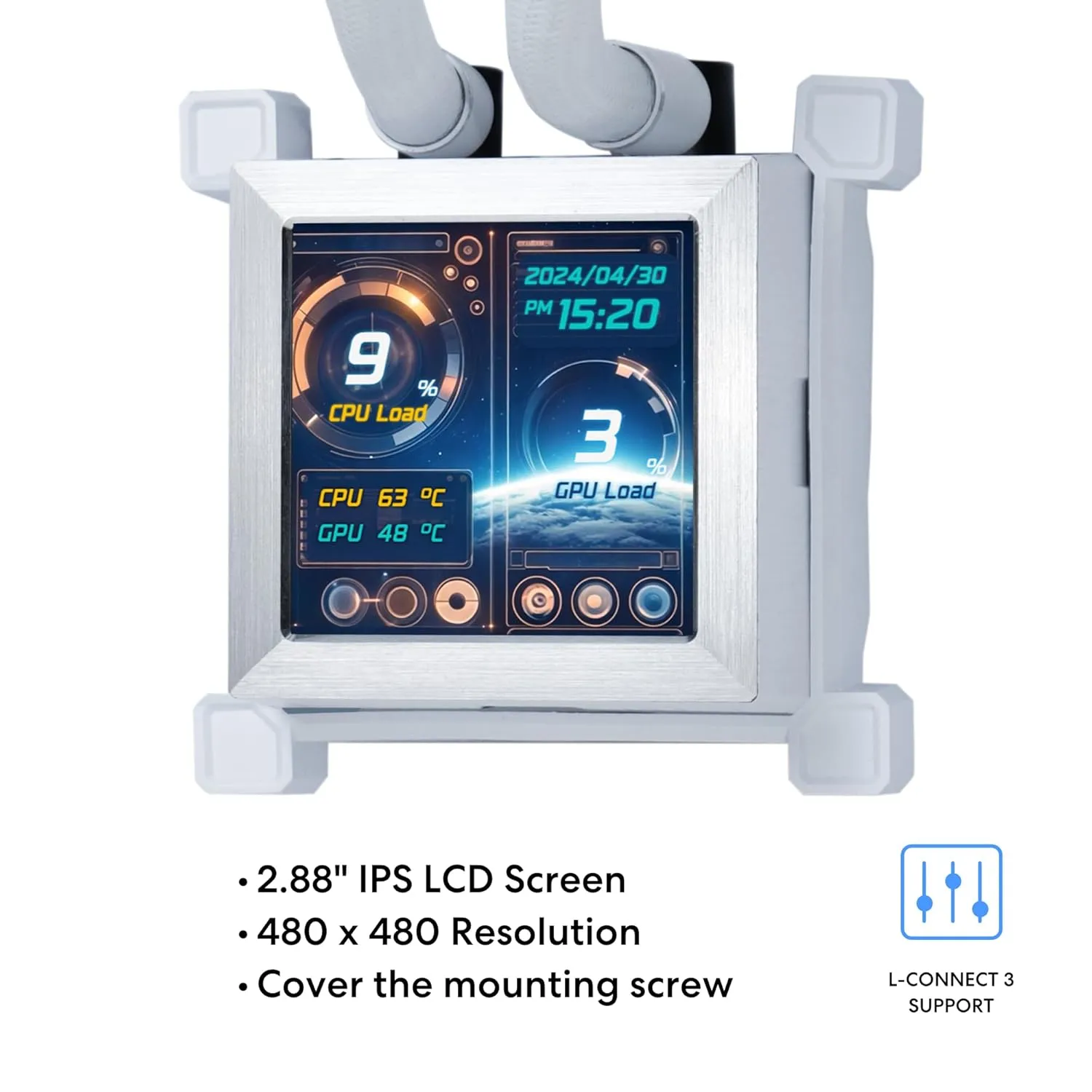 Lian Li HydroShift LCD 360S AIO Cooler (White) overview 8