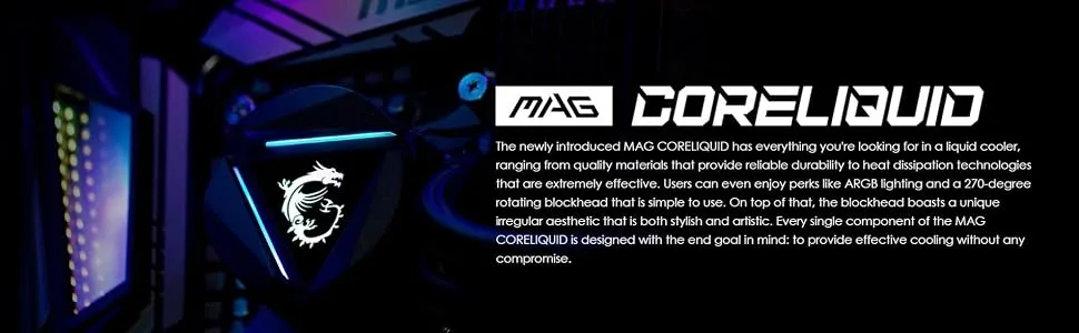 Msi MAG Coreliquid 240R ARGB CPU Liquid Cooler (Black) overview 2