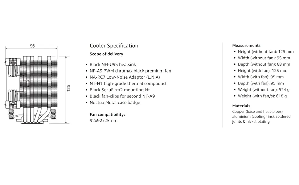 Noctua NH-U9S Chromax Black CPU Air Cooler overview 3