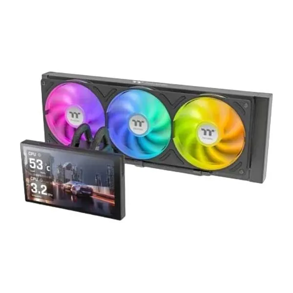 THERMALTAKE ST360 ULTRA ARGB 7" LCD SCREEN 360mm CPU LIQUID COOLER (BLACK)
