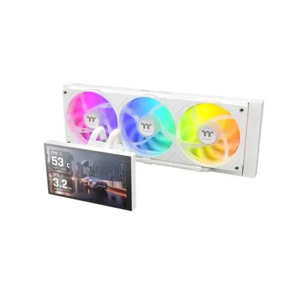 THERMALTAKE ST360 ULTRA ARGB 7" LCD SCREEN 360mm CPU LIQUID COOLER (White)