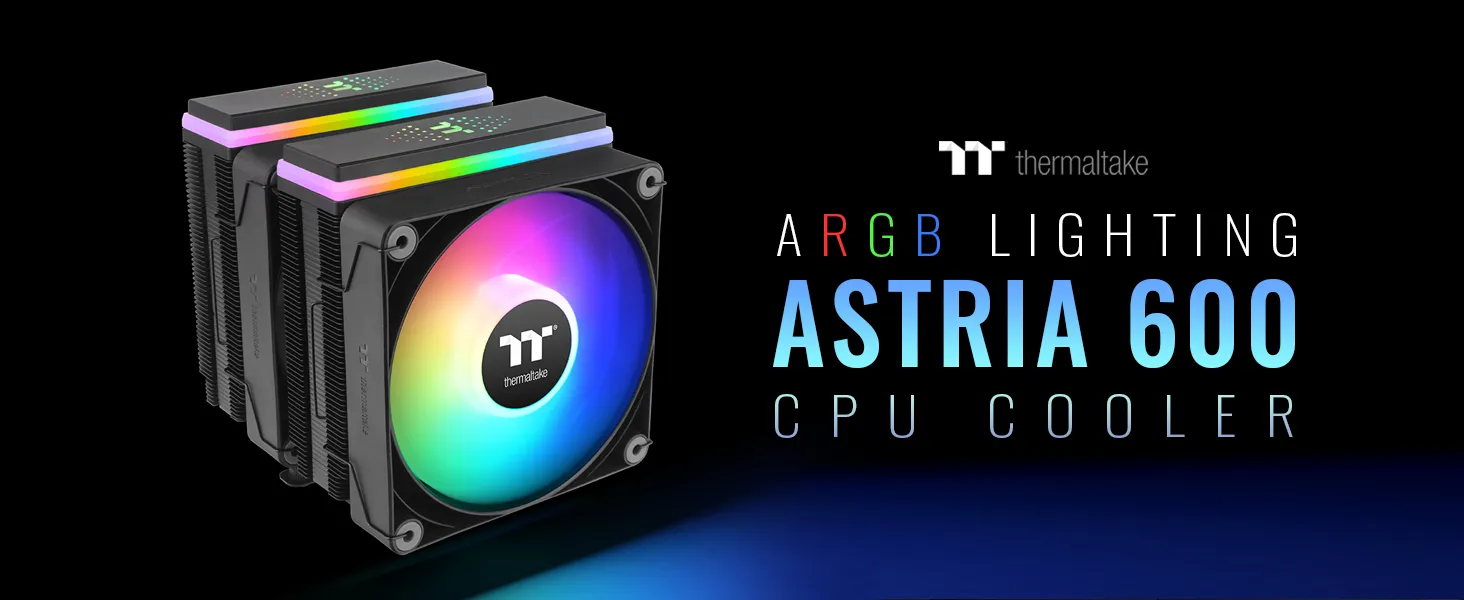 Thermaltake Astria 600 ARGB Lighting 120mm CPU Air Cooler (Black) overview 1