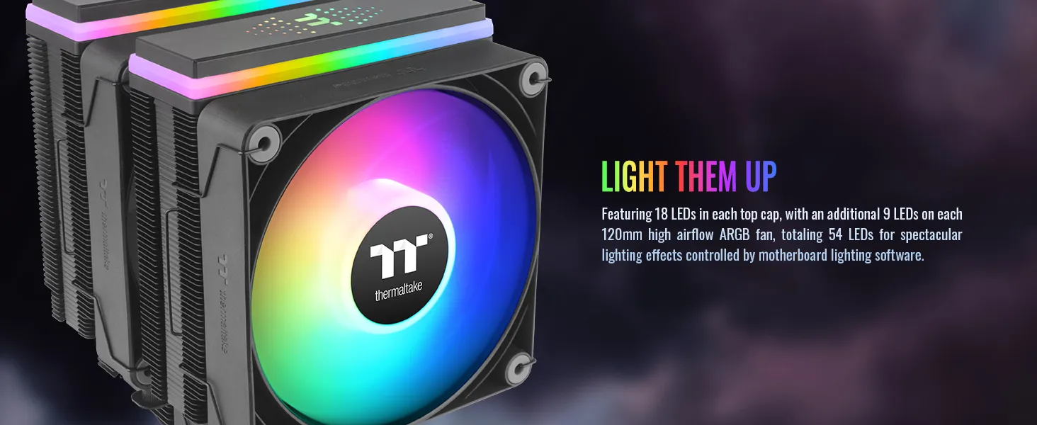 Thermaltake Astria 600 ARGB Lighting 120mm CPU Air Cooler (Black) overview 4